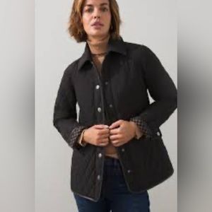 CHICOS Black Quilted Button Down Jacket